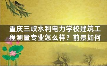 重庆三峡水利电力学校建筑工程测量专业怎么样？前景如何