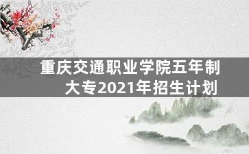 重庆交通职业学院五年制大专2021年招生计划