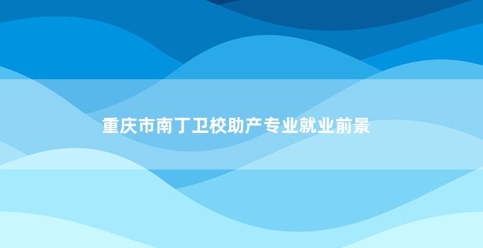 重庆市南丁卫校助产专业就业前景