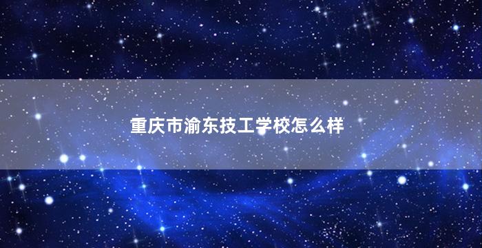 重庆市渝东技工学校怎么样