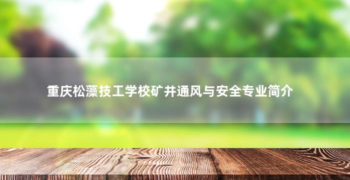 重庆松藻技工学校矿井通风与安全专业简介