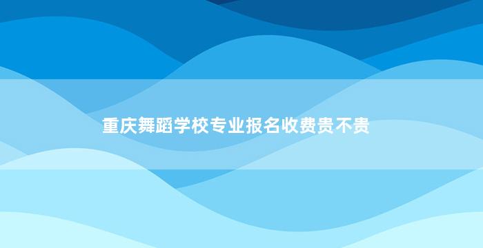 重庆舞蹈学校专业报名收费贵不贵